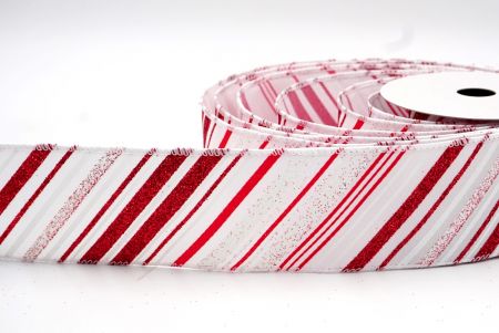 White/Red_Stripe Slanting Glitter Wired Ribbon_KF8172GC-1-1