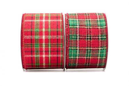 Fall and Christmas Plaid Wired Ribbon - Fall and Christmas Plaid Wired Ribbon