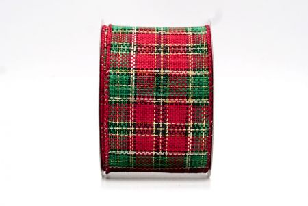 Red/Green Burlap_Fall and Christmas Plaid Wired Ribbon_KF8179GC-7-169