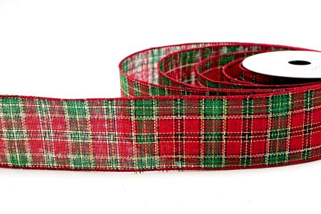 Red/Green Burlap_Fall and Christmas Plaid Wired Ribbon_KF8179GC-7-169