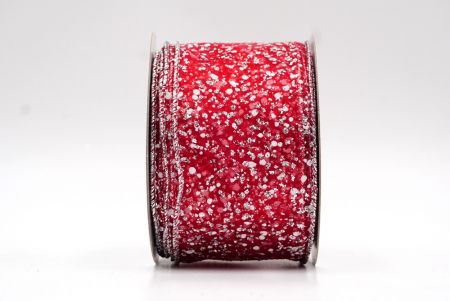 Red/Silver/Sheer Glittery Festive Wired Ribbon_KF8184G-7