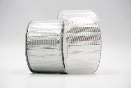 Silvery Metallic Vertical Stripe Lines Ribbon_KF8187G-1
