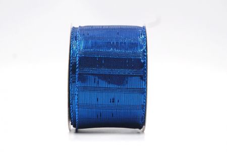 Królewska niebieska1 metaliczna wstążka z pionowymi pasami_KF8187GB-4
