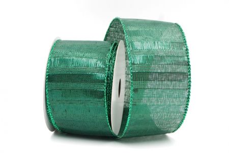 Green1 Metallic Vertical Stripe Lines Ribbon_KF8187GH-3