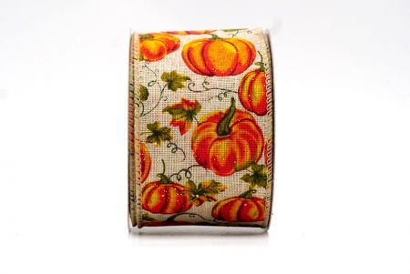 Cinta con diseño de calabaza caqui para otoño con alambre_KF8195GC-13-183