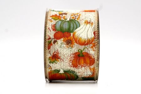 Cinta con diseño de calabaza caqui para otoño con alambre_KF8197GC-13-183