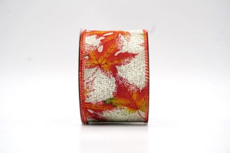 Cinta de hojas de arce otoñal en color blanco crema/rojo_KF8202GC-13-220