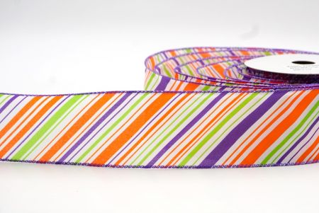 Purple Wired Slanting Stripe Design Wired Ribbon_KF8218GC-1-34