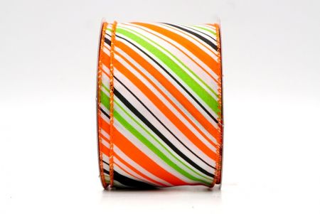 Orange Wired Slanting Stripe Design Wired Ribbon_KF8218GC-41-54