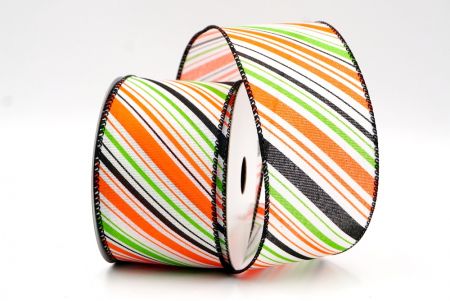 Black Wired Slanting Stripe Design Wired Ribbon_KF8219GC-41-53