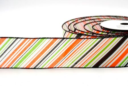 Nigrum Wired Slanting Stripe Design Wired Ribbon_KF8219GC-41-53