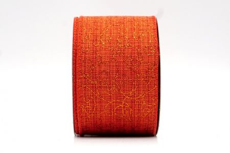 Orange1 Glitter Vines Design Wired Ribbon_KF8221GC-54-220