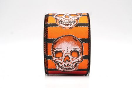 Orange Skull Head Design Ribbon_KF8235GC-54-53