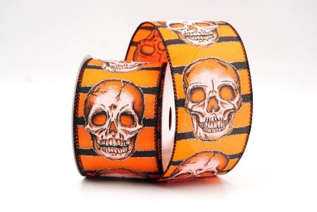 Orange Skull Head Design Ribbon_KF8235GC-54-53