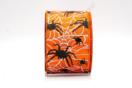 Помаранчева стрічка з павутинкою на Хелловін_KF8236GC-54-54