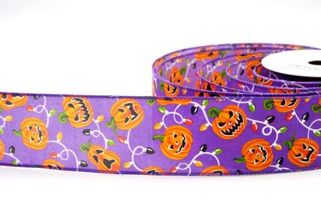 Cinta con cable de calabaza y luces para Halloween en color violeta_KF8248GC-34-34