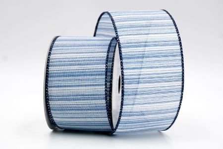 Blue_Stripe Faux Burlap Wired Ribbon_KF8263GC-4-4