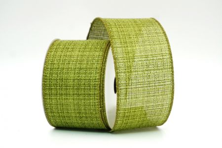 Matcha zöld egyszínű zsákvászon vezetékes szalag Ribbon_KF8265GC-3-185