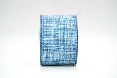Ruban en toile de jute uni de couleur bleu clair avec fil métallique KF8265GC-4-226