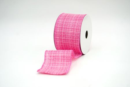 Pink Plain Colors Burlap Wired Ribbon_KF8265GC-5-218