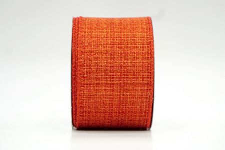 Оранжевая блестящая лента из искусственного джута с проволокой_KF8266GC-41-220