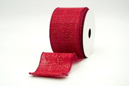 Red/Gold_Glitter Faux Burlap Wired Ribbon_KF8266GC-8G-8