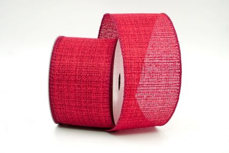 Red_Glitter Faux Burlap Wired Ribbon_KF8266GC-8R-8