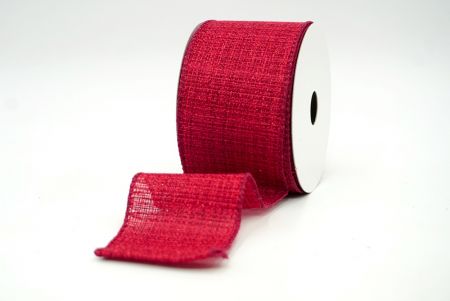 Red_Glitter Faux Burlap Wired Ribbon_KF8266GC-8R-8