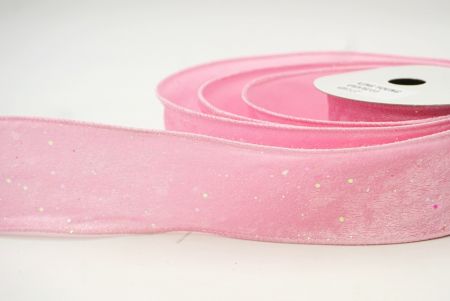 गुलाबी/चांदी के साथ चमकदार ग्लिटर डिज़ाइन रिबन_KF8267GC-5-5
