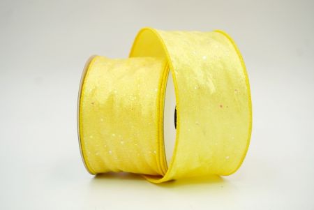 पीला/चांदी के साथ चमकदार ग्लिटर डिज़ाइन रिबन_KF8267GC-6-6