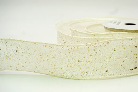Кремово-белая искрящаяся лента с дизайном Glitters Ribbon_KF8269GC-2-2