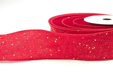 Red/Gold Sparked Glitters Design Ribbon_KF8269GC-7-7