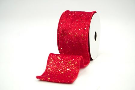 Red/Gold Sparked Glitters Design Ribbon_KF8269GC-7-7