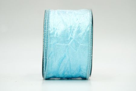 Ruban en velours froissé bleu sarcelle avec fil métallique_KF8270GC-12-12
