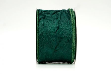 Ruban en velours froissé vert avec fil métallique_KF8270GC-3-217