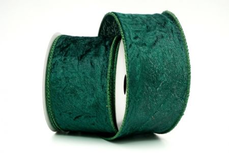 Cinta de terciopelo arrugado verde con cable_KF8270GC-3-217