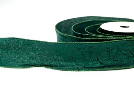Cinta de terciopelo arrugado verde con cable_KF8270GC-3-217
