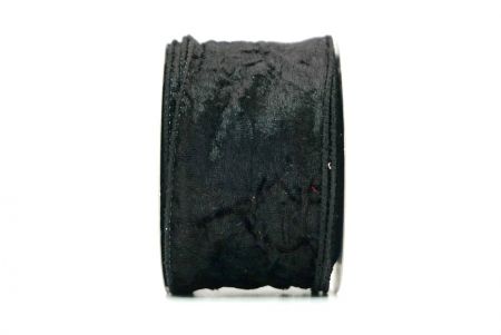 Cinta de terciopelo arrugado negra con cable_KF8270GC-53-53
