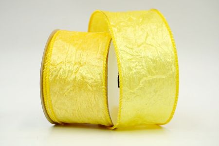 Yellow_Crinkled Velvet Wired Ribbon_KF8270GC-6-6