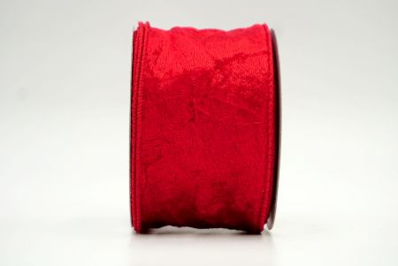 Красная мятая бархатная проволочная лента_KF8270GC-7-7