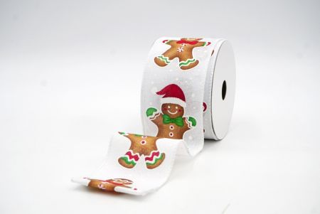 White Festive Gingerbread Design Ribbon_KF8273GC-1-1