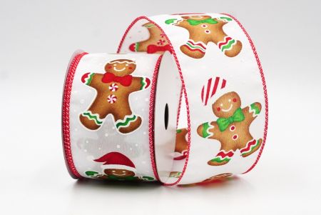 White/Red Festive Gingerbread Design Ribbon_KF8274GC-1-7