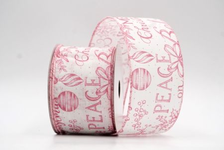 Біла/рожева стрічка з різдвяним дизайном_KF8287GC-1-224