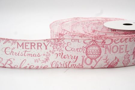 Біла/рожева стрічка з різдвяним дизайном_KF8287GC-1-224