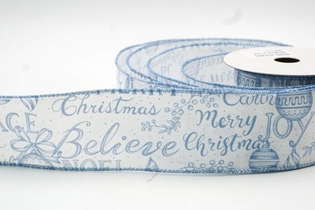 White/Blue Festive Christmas Design Ribbon_KF8287GC-1T-226