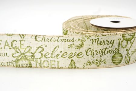 Khaki/Matcha Green Festive Christmas Design Ribbon_KF8288GC-2H-166