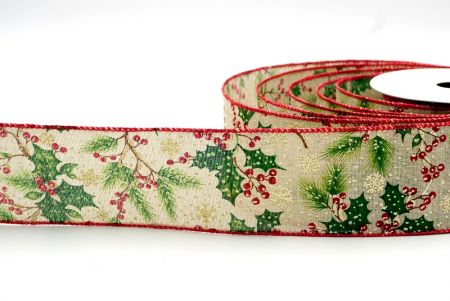 Folia Natural_Holly et Baccae Wired Ribbon_KF8290GC-13-7