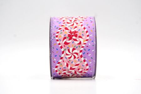 Фиолетовая рождественская конфетная лента с конфетами_KF8306GC-11-11