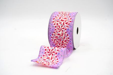 Фиолетовая рождественская конфетная лента с конфетами_KF8306GC-11-11