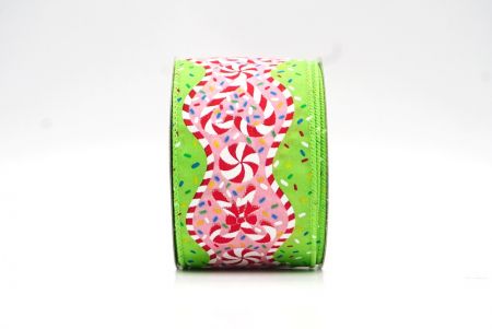 Neonowa zielona wstążka z konfetti w kształcie słodyczy świątecznych_KF8306GC-15-190